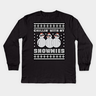 Chillin with my Snowmies Kids Long Sleeve T-Shirt